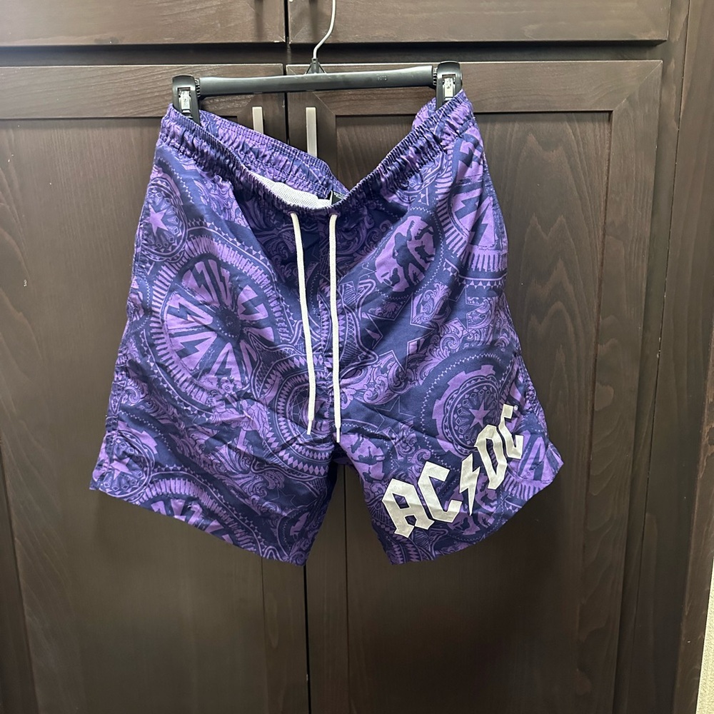 AC/DC Purple Graphic Shorts
